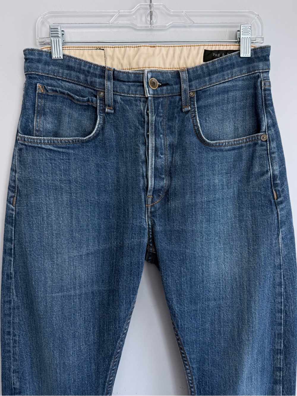 rag & bone Fit 2 Slim Jeans Size 29 Linen Blend Denim Pants Made in USA Rinse - Picture 4 of 14